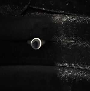 Silver Ring with Blue Iolite Stone